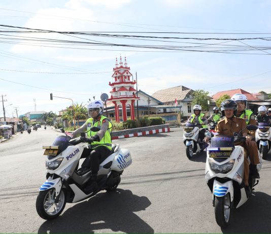 Ratusan Personel Gabungan Amankan Bengkulu Lewat Patroli Skala Besar Dipimpin Kapolda